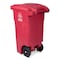 Toter 32 Gal. Red Hazardous Waste Trash Can with Wheels and Lid Lock RMN32 - alternate 2